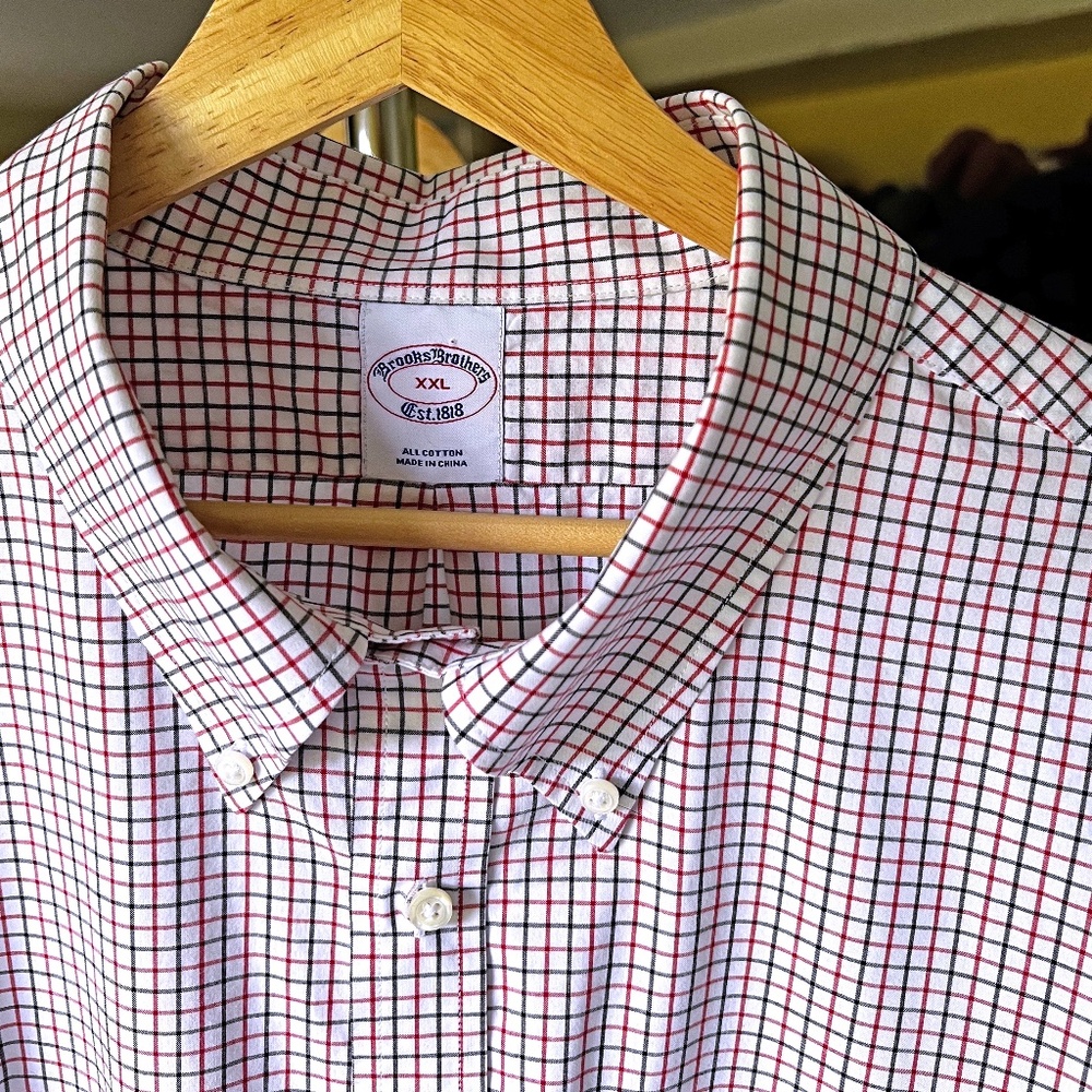 Brooks Brothers XXL windowpane Poplin Button Down Mens Shirt - Golden Fleece